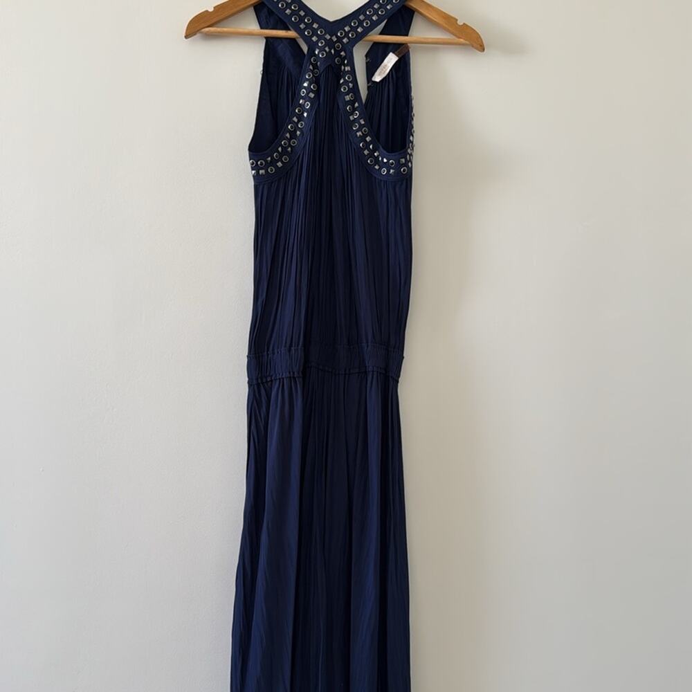 Ramy Brook Studded Autumn Navy Midi Dress XS Wedding Guest Coquette Girl - Picture 2 of 6